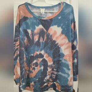 BiBi Tie-Dye Sweatshirt - Blue and Peach